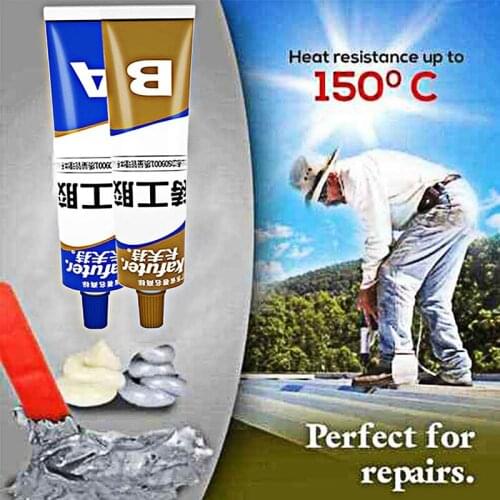 High Temperature 65g A+B Glue Metal Repair Glue Cast Iron Steel Strength Repairing Adhesive Waterproof Transparent Quick Drying