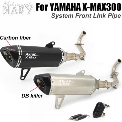 XMAX 250 300 400 Motorcycle Exhaust Modified Carbon fiber DB killer Full Link Pipe For Yamaha XMAX300 XMAX250 X-MAX300 X-MAX 300