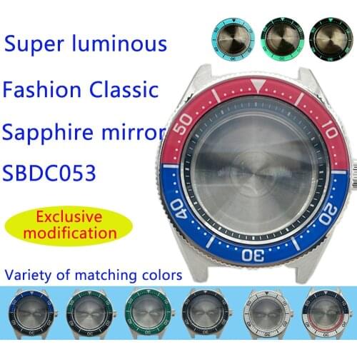 For SEIKO Watch Case Modified Watch Accessories NH35/NH36/4R/6R Double Sapphire Professional Diver Watch Stainless Steel Case