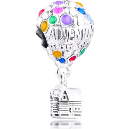 Up House & Balloons Charm acsesoris for women Sterling Silver Jewelry Fits Original Bracelets Silver Bead For Jewelry Making