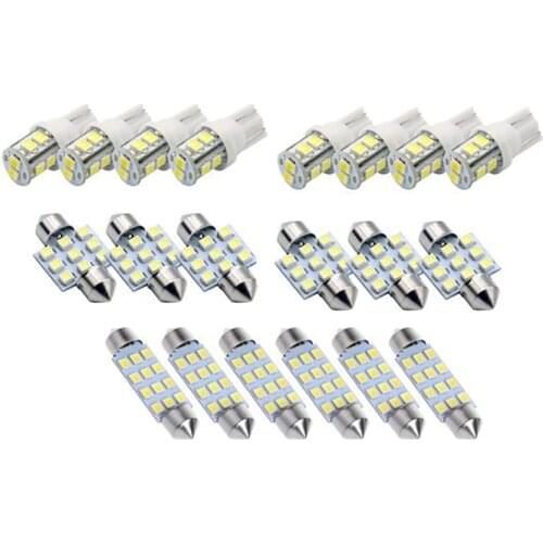 1 Set Car LED Bulbs, 8x T10 10 SMD LED Car Lights Bulb Interior, License Light, 31mm 6x 1206 12SMD, 41mm 6x 1210 12 Lights