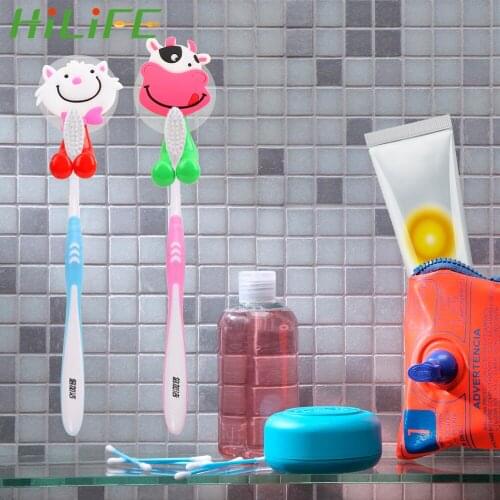 HILIFE Cartoon Animal Suction Cup Toothbrush Holder 1PC Wall Mount Rack Toothbrush Cover Storage Bathroom Product