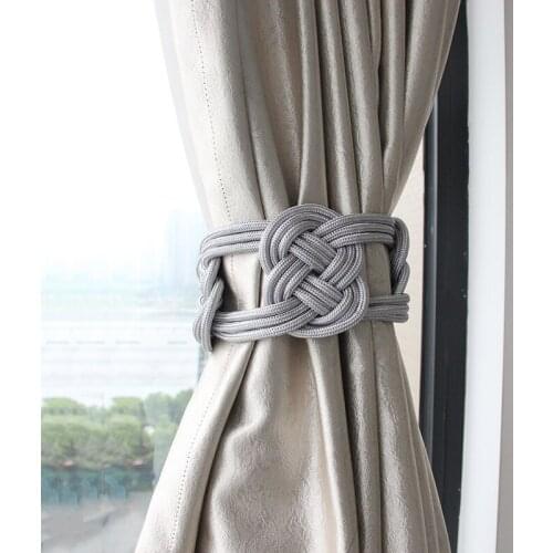 1Pc Woven Twist Knotted Polyester Curtain Strap Buckle Holder Cilp Tieback Home Decor Rope Curtain Tie Backs Room Accessories