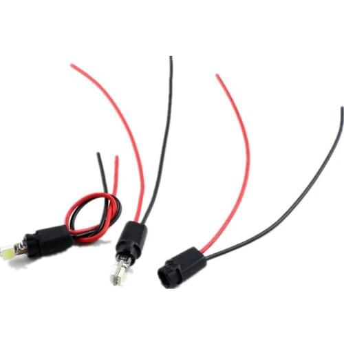 FStuing 10-90pcs T5 286 Bulb Socket for T5 led indicator Light Bulb Car 12v T5 led bulb holder socket cable harness relay wires