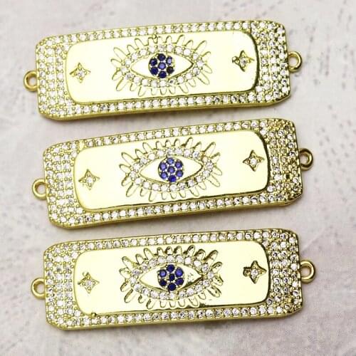 10 Pcs Eyes charms accessories for necklace making Metal charms pendant Zircon jewelry pendant Fashion jewelry 7278