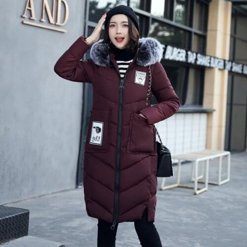 2020 Mujer Parka Women Cotton Winter Coat Wadded Long Female Jacket Fur Collar Hooded Coats Student Padded Parkas WXF206 s s