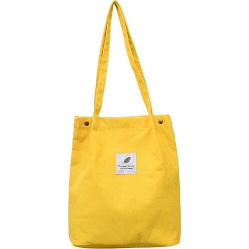 2021 Bags for Women Corduroy Shoulder Bag Reusable Shopping Bags Casual Tote Female Handbag