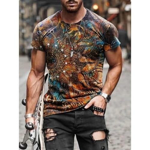 3D printing T-shirt men outdoor graffiti art clothing street party shirt large size round neck short sleeve 2021 hot sale