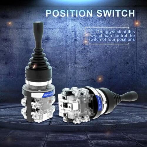 4NO 4 Position Cross Rocker Switch AC 380V 15A Joystick Wobble Switch Four Way Cross Latching Joystick Controller