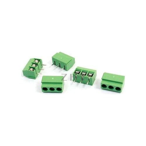 5 Pcs 120-3P 3Position 3Pin 5mm Pitch Screw Terminal Block 300V 10A