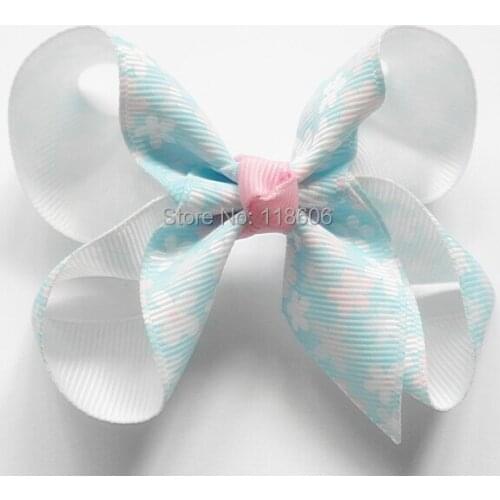 80pcs/lot Boutique Girls Flower Hair Bows Medium Hair Ribbon Bows Free Shipping