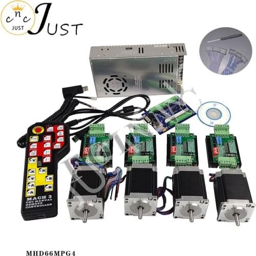 Promotion, CNC controller kit 4 axis, 4 TB6600 stepper motor driver Nema23 motor + power electronic handwheel control sys