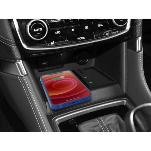 Car QI Wireless Charging Phone Charger Charging Plate Storage Box Charging Phone Holder For Subaru Forester 2019-2021