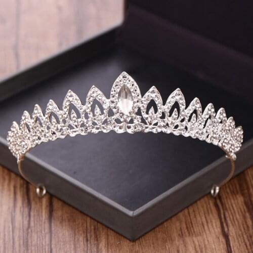 AiliBride Crystal Rhinestone Crown Bridal Baroque Tiaras And Crowns For Wedding Princess Hair Jewelry Wedding Hair Accessories