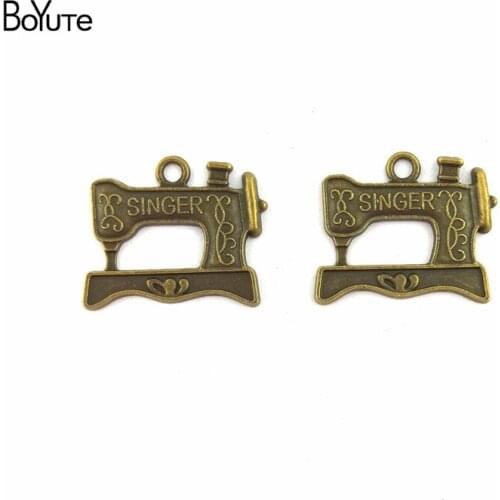 BoYuTe (50 Pieces/Lot) 20*17MM Antique Bronze Plated Zinc Alloy Sewing Machine Charms Pendants Diy Jewelry Findings Accessories