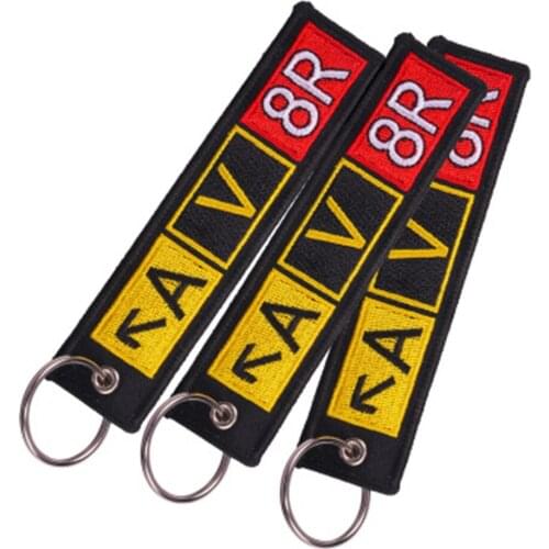 Black white Drop A Gear key chain embroidery embroidery motorcycle auto key pendant backpack hang lovers keychain