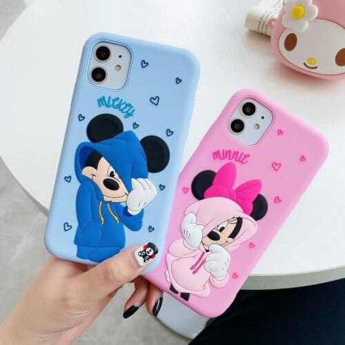 Disney Mickey Minnie Phone Case for Apple IPhone 7 8 Plus X XS Max XR 11 Pro Max Phone Back Cover 3D Simplicity Silicone Shells
