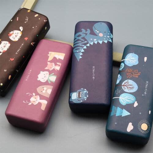 Mimiyou Cartoon Pattern PU Spectacle Cases for Eyeglasses Fashion Flip Sunglasses Box Bag Portable Rectangle Eyewear Protector