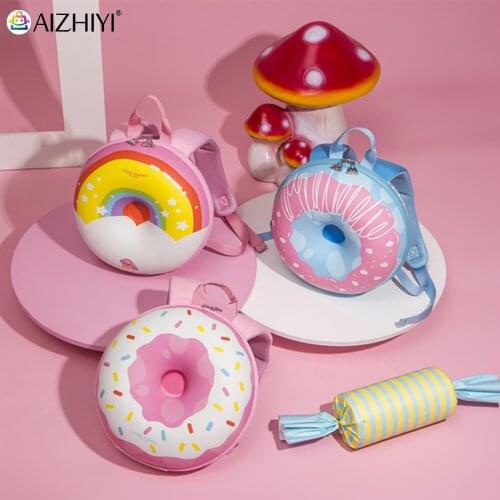 Donuts Childrens Backpacks for Girls Kids Lightweight Breathable Cute Round School Bag Lovely Cartoon Doughnut New Arrival