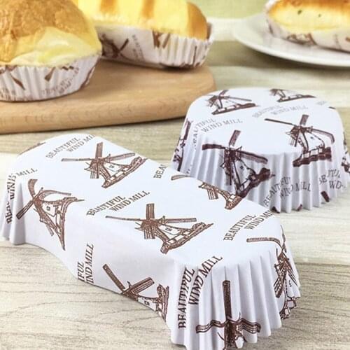 Cake Cups Hamburger Tray, Convenient Practical Bread Tray, Baking Heat-Resistant Oil-proof Cupcakes Paper 100pcs Fast Ship