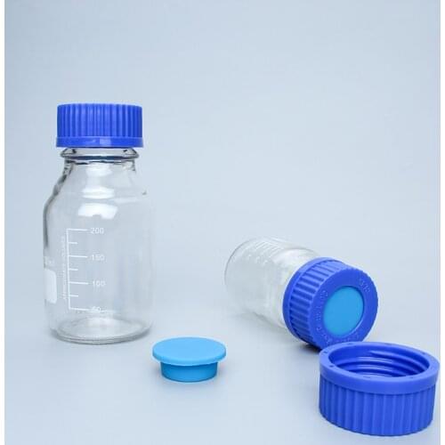 GL45 Screw Top Blue Cap Reagent Bottle Headspace Sampling Bottle Sampling Sealed Reagent Bottle With Stopper Petroleum Sampling