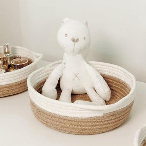 Cotton Rope Storage Baskets Weaving Nordic Home Sundries Baby Toys Tassels Storage Basket Toy Desktop Storage Organizer Box
