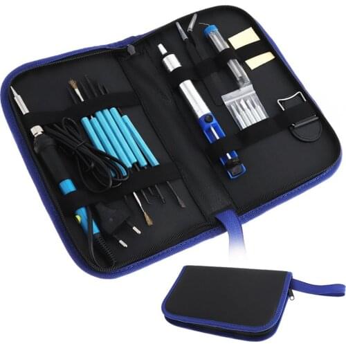 19pcs/lot 110 ~ 220V 60W Adjustable Temperature Electric Soldering Iron Kit Repair Hand Tools with Toolkit for Welding