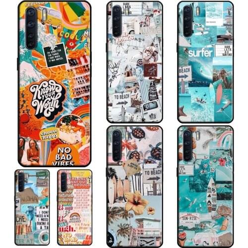 Summer Beach Collage For OPPO A91 A83 A15 A1K A5S A31 A53 A5 A9 2020 F5 F7 A52 A72 Reno 2 Z 4 Pro Phone Cover