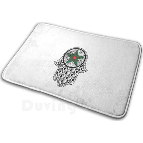 Morocco - Maroc Mat Rug Carpet Anti-Slip Floor Mats Bedroom Morocco Maroc Flag Name World Africa Black Letters Green Red White