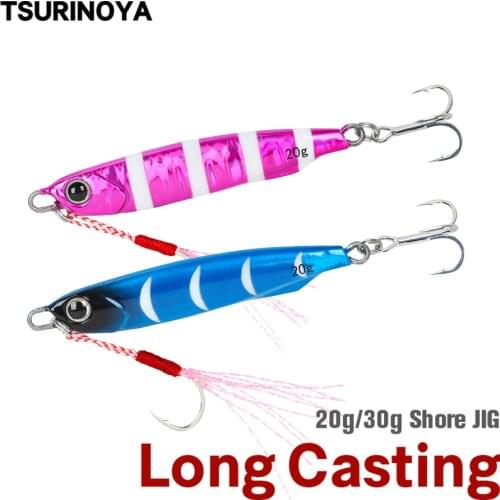 TSURINOYA Metal Jig 20g 30g Shore Fishing BAYONET Long Casting Jigging Lure Sea Pesca Lure Seabass Artificial Hard Baits