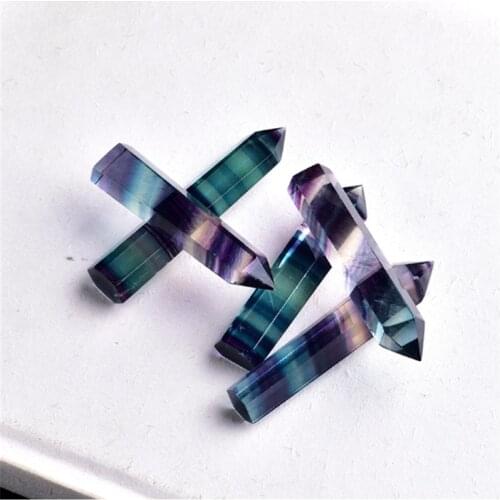 Natural Colorful Fluorite,Single-pointed Hexagonal Crystal Column,Crystal Dot Magic Wand,Ore and Mineral Crafts,Home Decoration