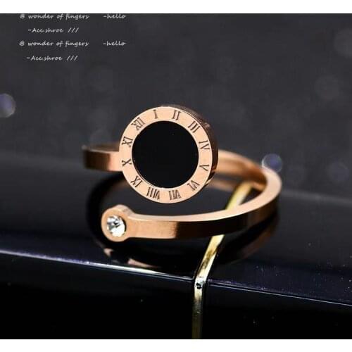 2021 New Classic Roman Digital Titanium Steel Rings For Woman Korean Fashion Jewelry Gothic Girls Sexy Finger Set Accessories