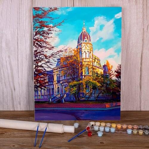 Landscape Villa Paint By Numbers Set Acrylic Paints 50*70 Oil Painting Paintings For Adults Art