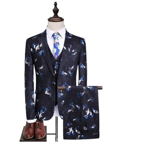 Jacket+Vest +Pants) Blazer Men Suits Men Slim Casual Business Suits Blazers Mens Woolen Suits Wedding Dress Men Pant Suit
