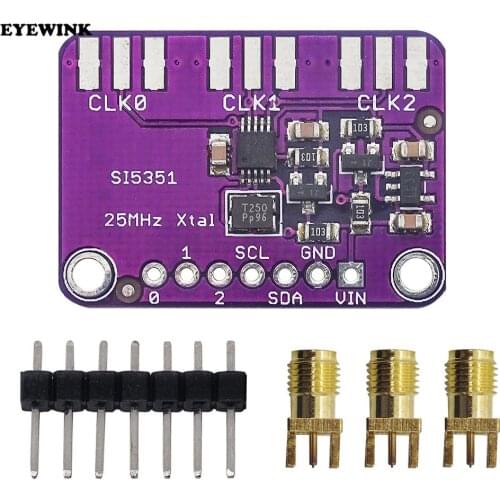 1pcs DC 3V-5V Si5351A Si5351 I2C Clock Generator Breakout Board Module Signal Generator Clock 8KHz-160MHz For Arduino