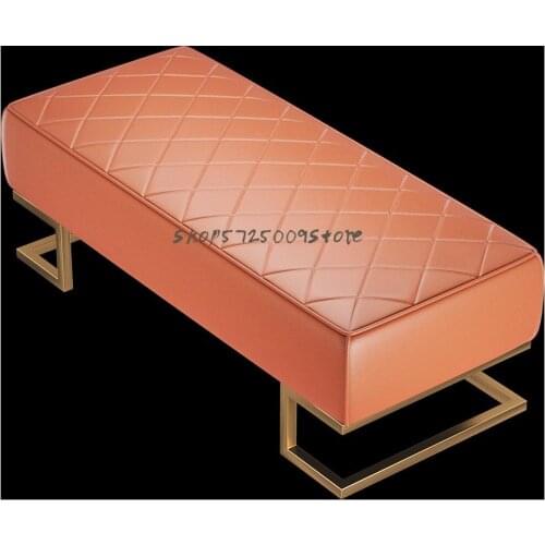 European style bed end stool modern light luxury iron leather sofa hallway shoe changing stool bedroom bed end bench rest stool
