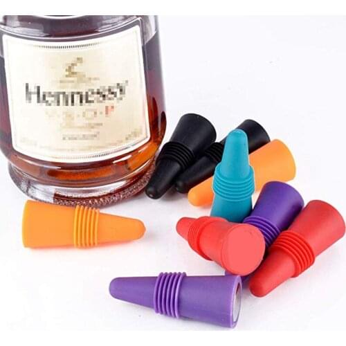 2 Pcs Wine Stoppers Silicone Reusable Beverage Bottle Sealer Bottle Cap Cover Kitchen Tools