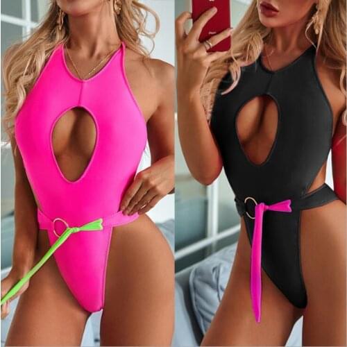 Sexy hollow bandage Swimwear Women thong Backless One piece Swimsuit Mujer Trikini Stroj kapielowy Maio Biquini Badpak femme
