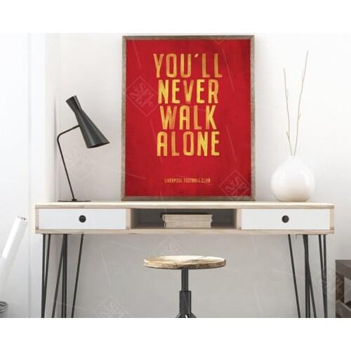 Liverpool FC Motto Vintage Poster Prints , You'll Never Walk Alone Canvas Art Painting Picture Home Boys Room Wall Decor