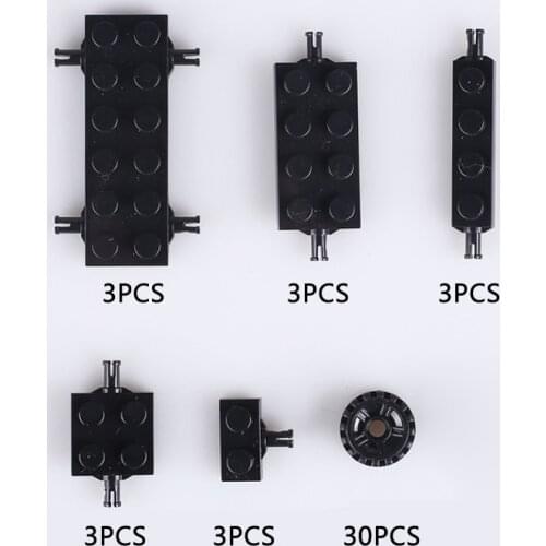 Building Blocks Car accessories Biaxial Base & Wheels 45PCS Small particles bricks Size Compatible With Other Brand Toys