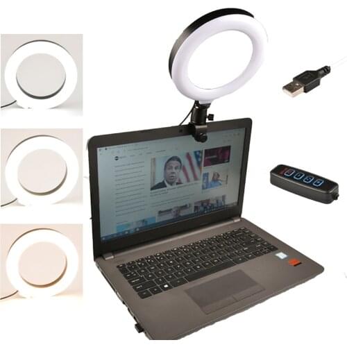 Dimmable LED Selfie Ring Light USB Selfie Light Ring Lamp Photography Ringlight For Computer PC Laptop