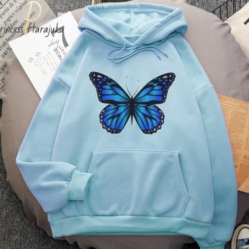 Cool New Hooded Sweats Long Sleeve Winter Warm Hoodie Clothing Teens Kawaii Girls Butterfly Women Oversized Hoodies Sweatshirts
