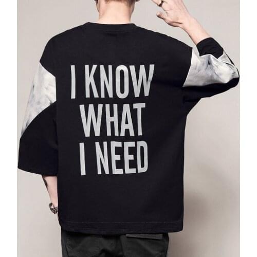 2020 japan hip hop tops tees three quarter sleeve shirt modis men t-shirt kpop coat harajuku t shirt summer thin fashion male