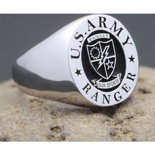 Vintage United States Army Ranger US Military 925 Sterling Silver Rings