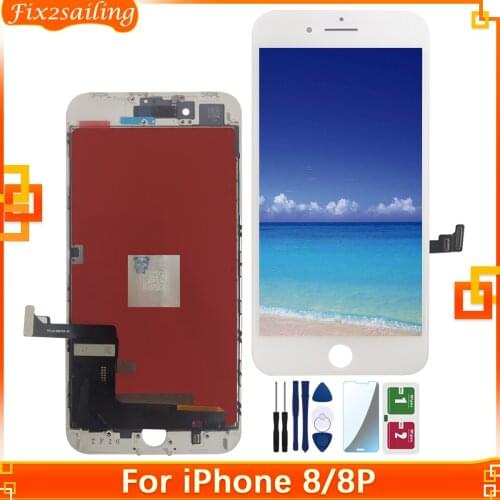 High Quality For iPhone 8 8 Plus LCD Display With Touch Screen Digitizer Assembly Replacement For 8 8 Plus +Tempered film +Tool