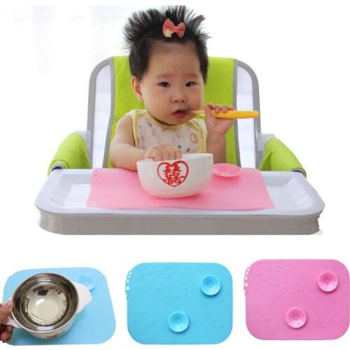 012345 Baby food Bowl place mat with two Magic suckers a Baby Learning Bowl Mat The baby chair silicone anti slip eating mat F