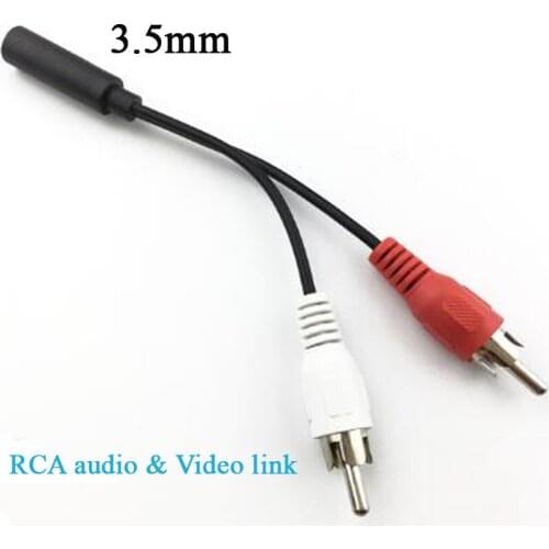 10 Pcs/ Lots 3.5mm Car audio cable 2 RCA cable Male Adapter