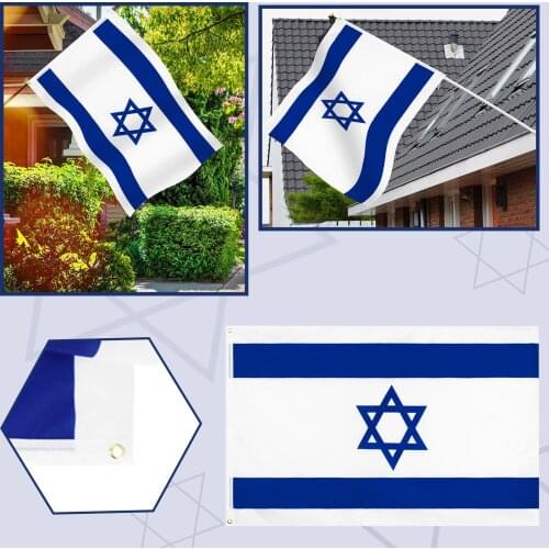 150x90cm Israel Flag Hand National Flag Flying Hanging UV Fade Resistant Canvas Header And Double Stitched Multi-Purpose 21x14