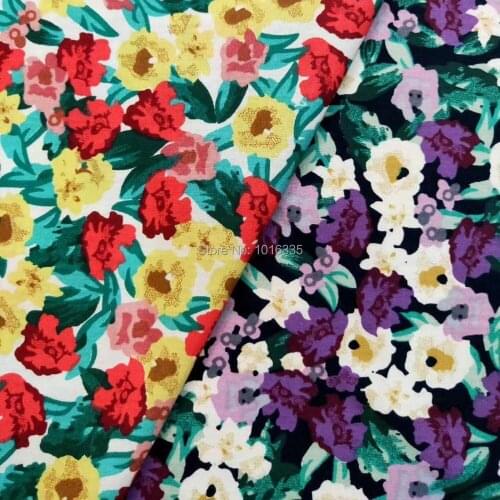 2020 New arrive Poplin Fabric DIY Printed Fabric Scarf Dress Shirt Material By the Small Floral