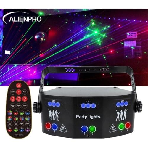 ALIEN DJ Disco RGB Laser Patterns Beam Strobe Projector UV RGBW Stage Lighting Effect Party Xmas Holiday Wedding Bar Club Lamp